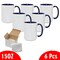 6 Pcs 15OZ El Grande Dark Blue Inside & Handle Sublimation Mugs With Foam Support Boxes